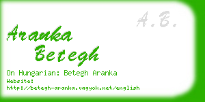 aranka betegh business card